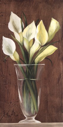 Framed Yellow Cala Lilies In Vase Print