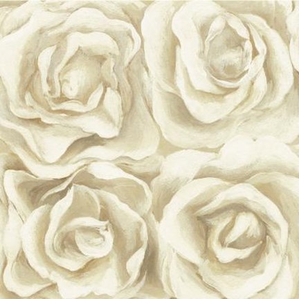 Framed Four White Roses Print