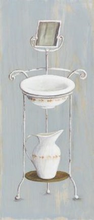 Framed Wash Stand With Basin, Pitcher Mirror Print