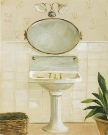 Framed Sink With Mirror And Light Print