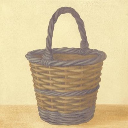 Framed Blue Brown Basket Print