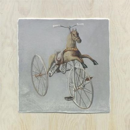 Framed Brown Horse Bike Print