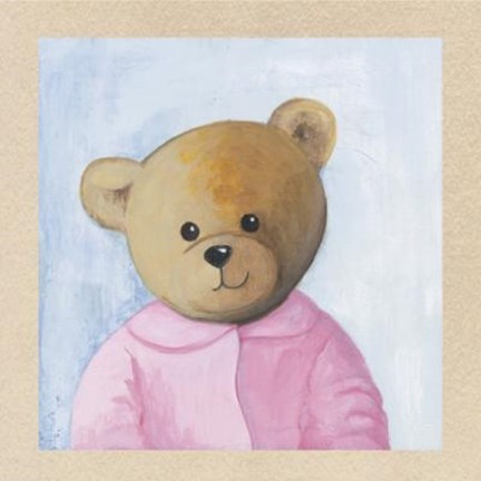 Framed Bear With Pink Shirt Print