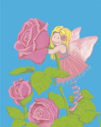 Framed Fairy With Pink Roses Print