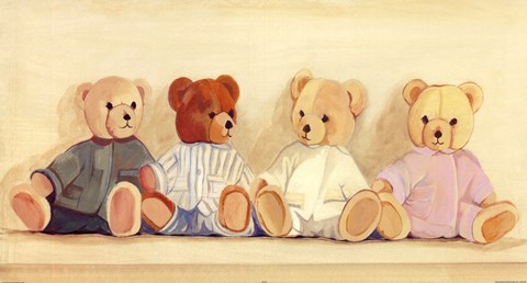 Framed Four Bears sitting Print