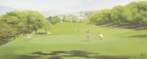 Framed Golf Course With People Print