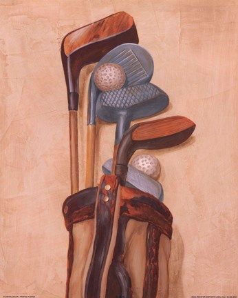 Framed Golf Bag With Two Balls Print