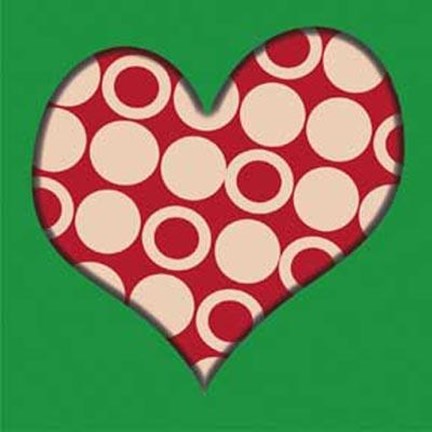 Framed Red Circle Heart Print