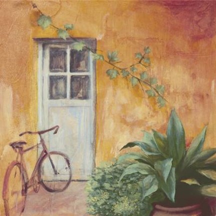 Framed Bicycle With Plants Print