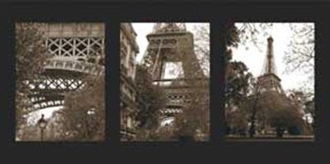 Framed Eiffel Tower Triptych Print