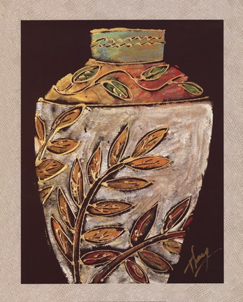 Framed Sumach Leaf Pottery Print