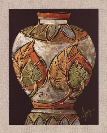 Framed Birch Leaf Pottery Print