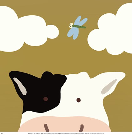 Framed Peek-A-Boo III Cow Print