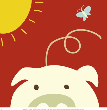 Framed Peek-A-Boo IV Pig Print