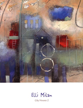 Framed City Houses II Print