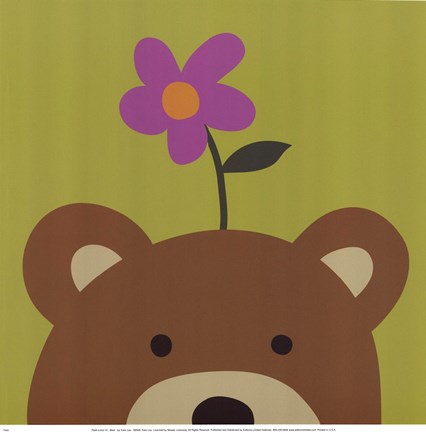 Framed Peek-A-Boo VI Bear Print