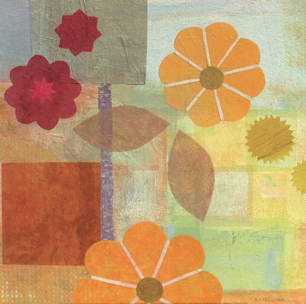 Framed Yellow Pattern Flower Print