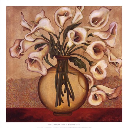 Framed White Autumn Lilies Print