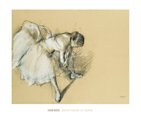 Framed Danseuse rajustant son chausson Print