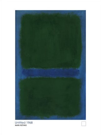 Framed Untitled, 1968 (Blue Green, Blue on Blue Ground) Print