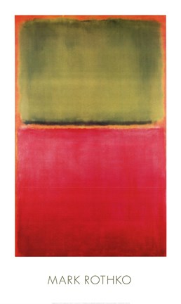 Framed Green, Red, on Orange Print