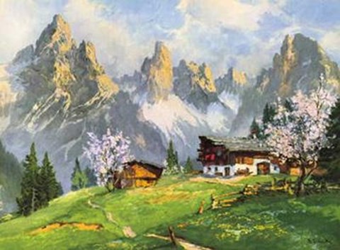 Framed Bergfruhling Print