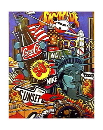 Framed Sky Ride in Nyc Print