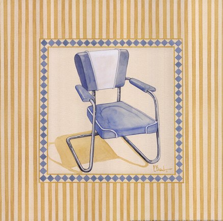 Framed Retro Patio Chair III Print