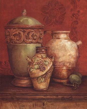 Framed Tuscan Urns I - Mini Print