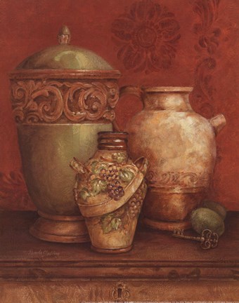 Framed Tuscan Urns I - Petite Print