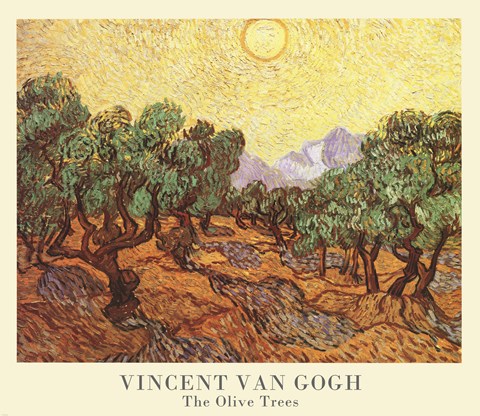 Framed Olive Trees, c.1889 Print