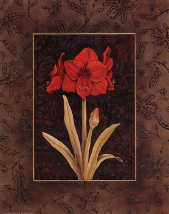 Framed Damask Amaryllis - Mini Print