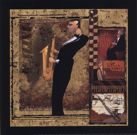 Framed Jazz Sax - Petite Print