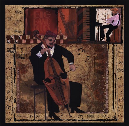 Framed Jazz Cello - Mini Print