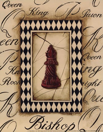 Framed Chess Bishop - Mini Print