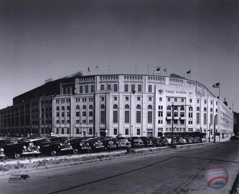 Framed Yankee Stadium - 1950 Outside Print