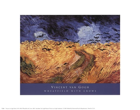 Framed Wheatfield with Crows, c.1890 Print