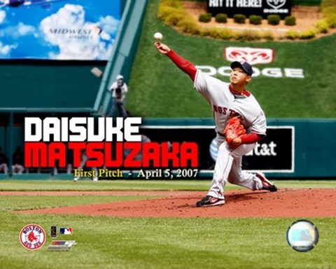 Framed Daisuke Matsuzaka - 1st Pitch 4/05/07 Print