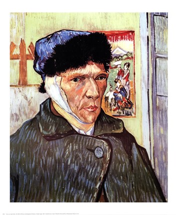Framed Self-Portrait with Bandaged Ear, c.1889 Print
