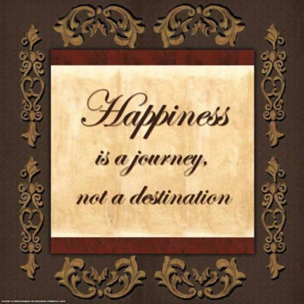 Framed Wtlb, BrowngoldHappiness Is Print