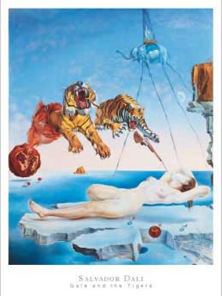 Framed Dream Caused by the Flight of a Bee Around a Pomegranate, A Second Before Awakening, c.1944 Print