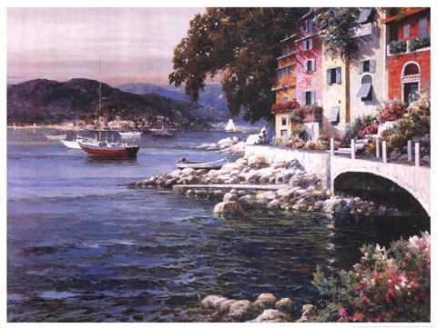 Framed Seaside Terrace Print