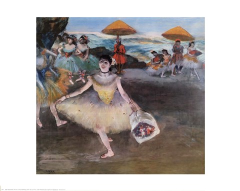Framed Dancers on Stage with Bouquet Print