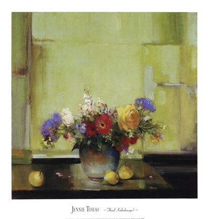 Framed Floral Kaleidoscope I Print