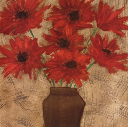 Framed Crimson Explosion I Print