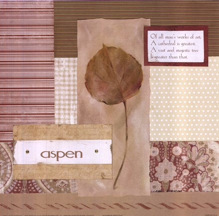 Framed Scrapbook Aspen Leaf Print
