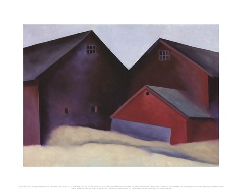 Framed Ends of Barns, 1922 Print