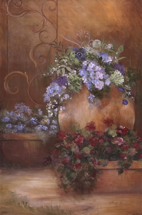 Framed Twilight Courtyard I Print