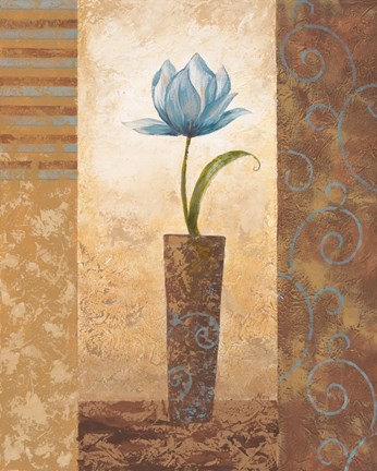 Framed Brazen Blue Tulip Print
