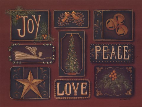 Framed Joy Peace Love Print